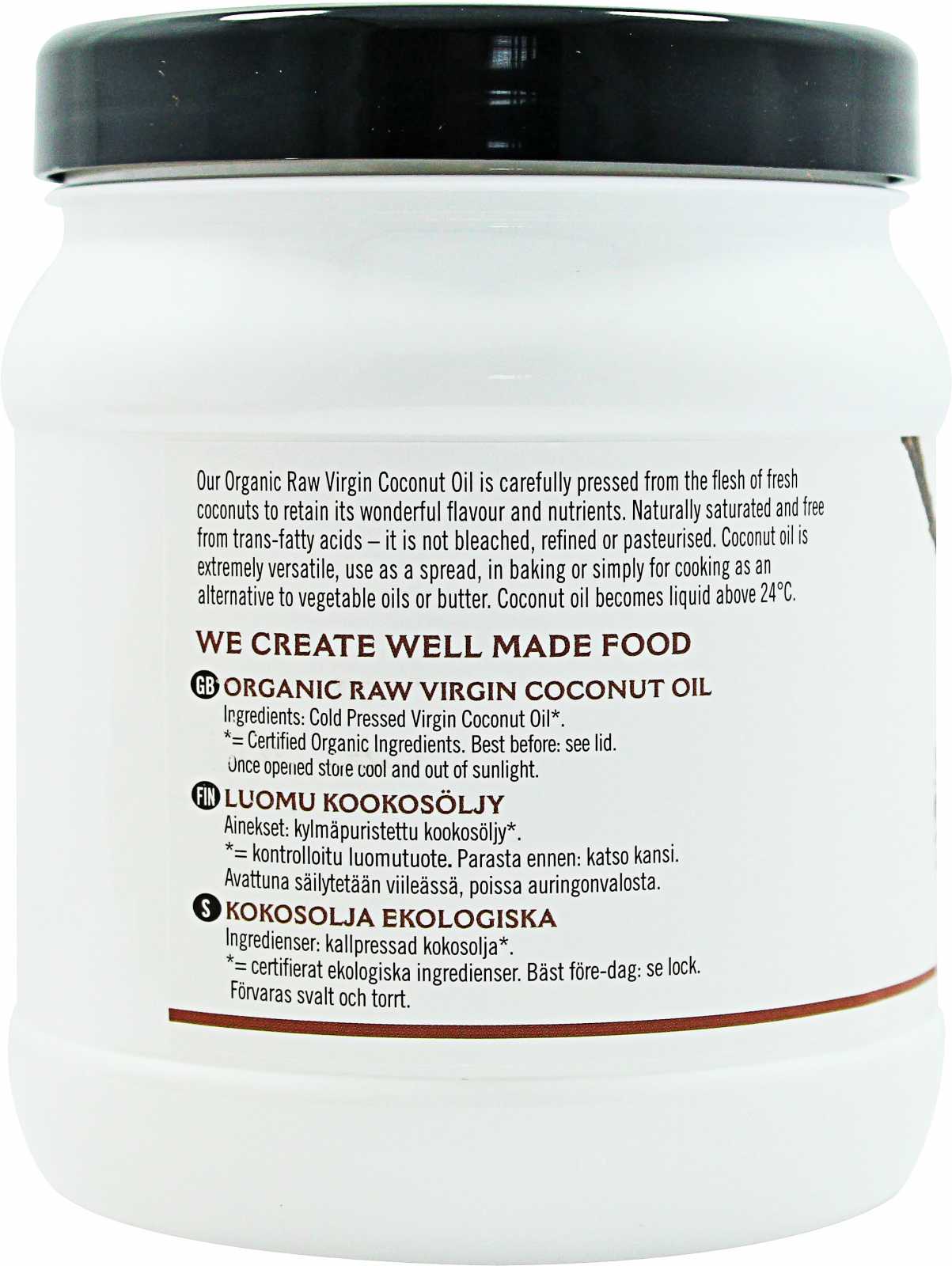Óleo de Coco Orgânico Virgem e Cru Biona Organic 800g