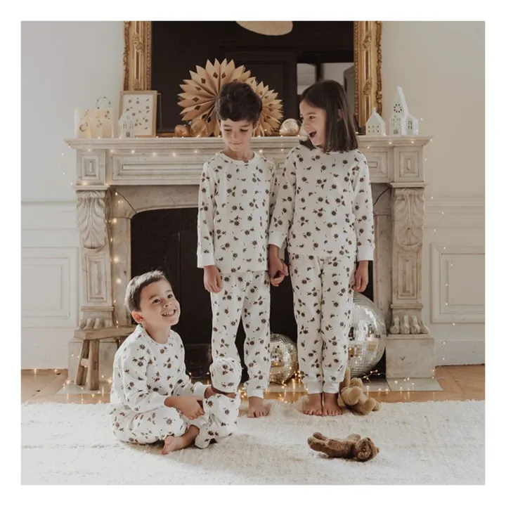 Bonjour Little Pyjama Velours de Coton Bio Anis Etoilé | Ecru