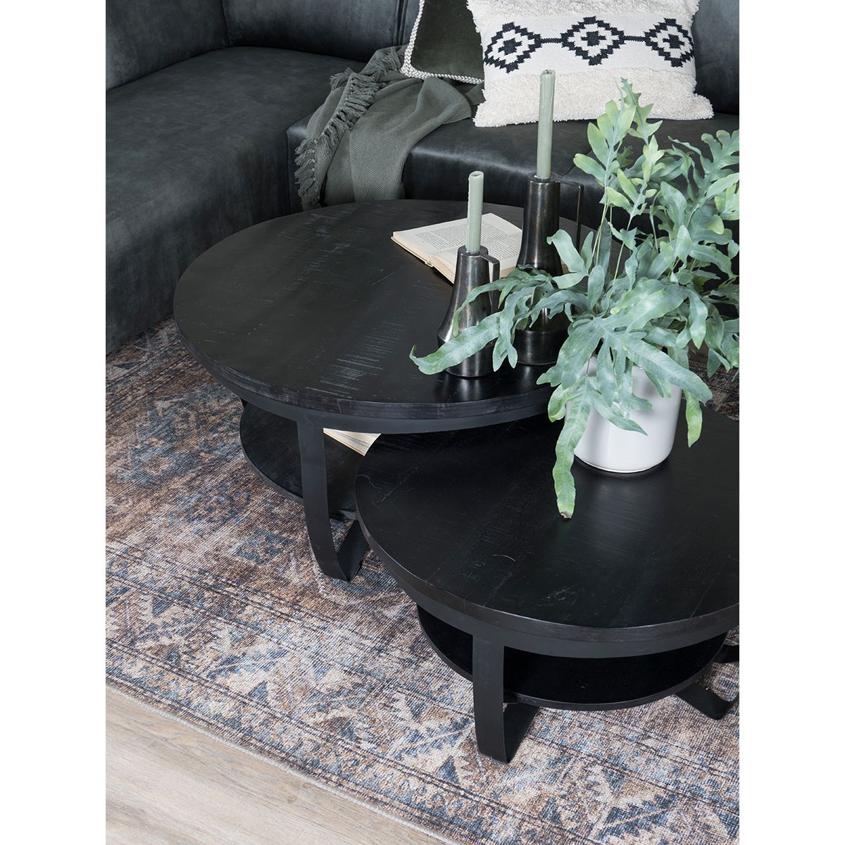 Salontafel Cilamon Zwart - Set van 2