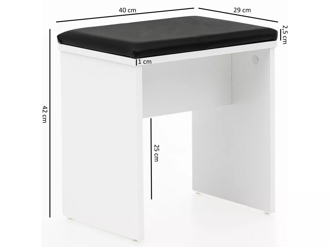 Coiffeuse Coiffeuse Coiffeuse Miroir Blanc & Tabouret