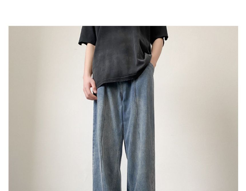 GRAYCIOUS - Losse jeans met middelhoge taille en gewassen naden aan de voorkant
