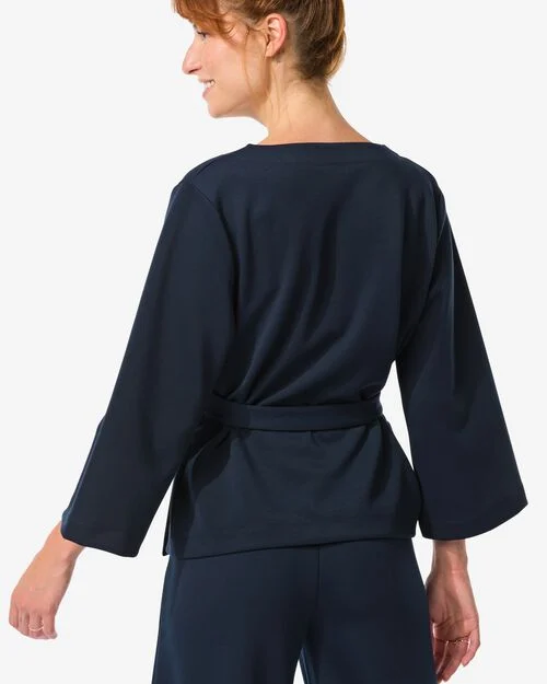 haut cache-cœur femme Elly bleu foncé