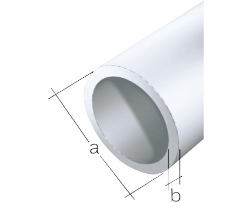 Ronde aluminium buis, zilver, Ø 25 mm, 1 m