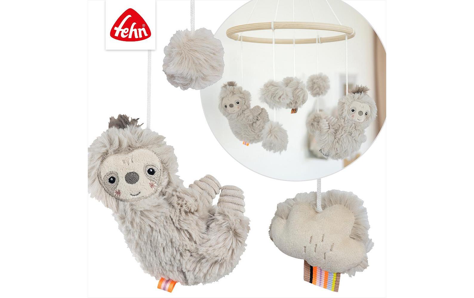 Holz-Mobile Faultier Beige/GrauEinschlafhilfe zur Beruhigung und Beschäftigung