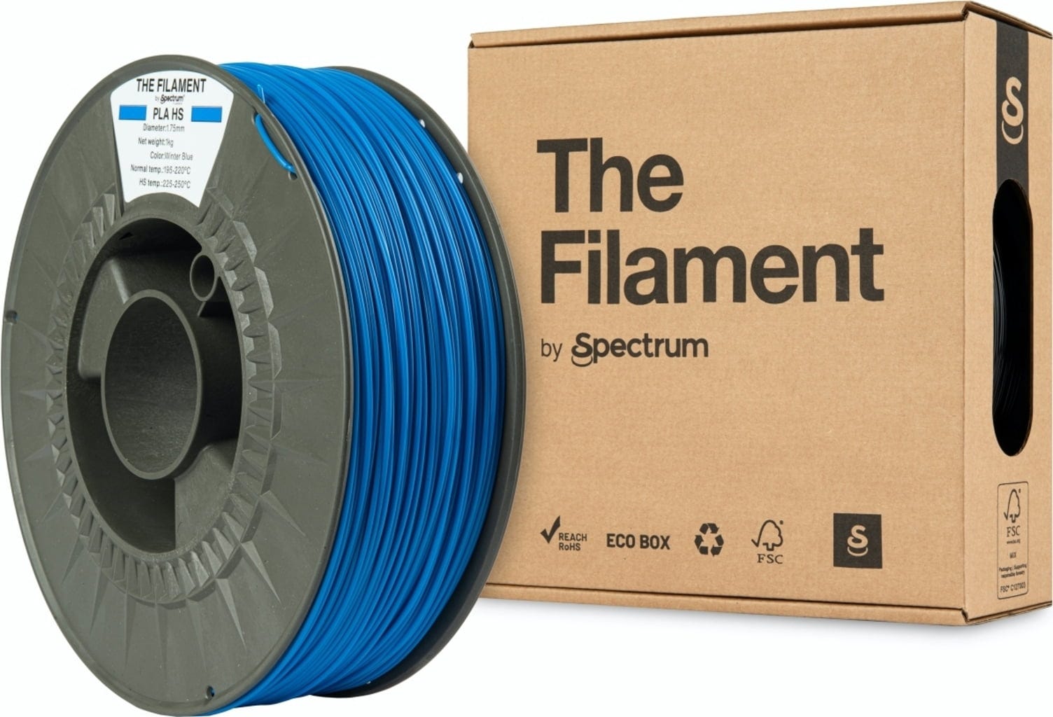 The Filament  PLA HS Winter Blue, 1,75 mm / 1000 g    Kosteneffizientes PLA für hohe Geschwindigkeiten in Winter Blue