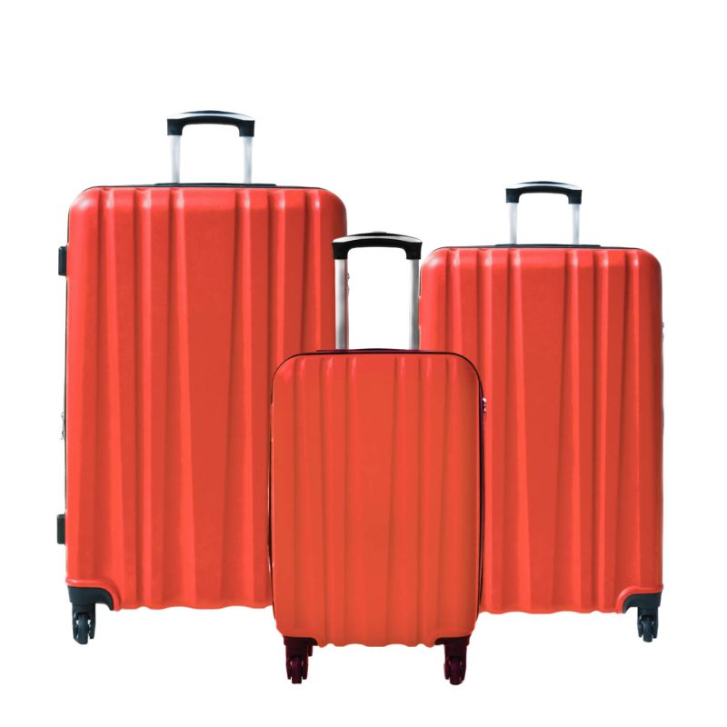 Lot de 3 valises rigides FG671 Extensibles 55, 65 et 75 cm Rouge