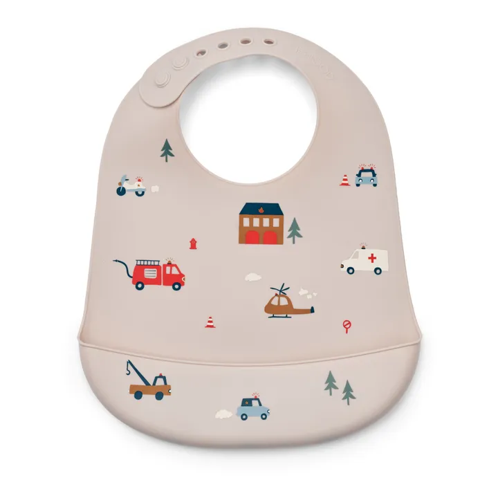 Liewood Bavoirs Tilda en silicone - Set de 2 | Emergency vehicle/Sandy