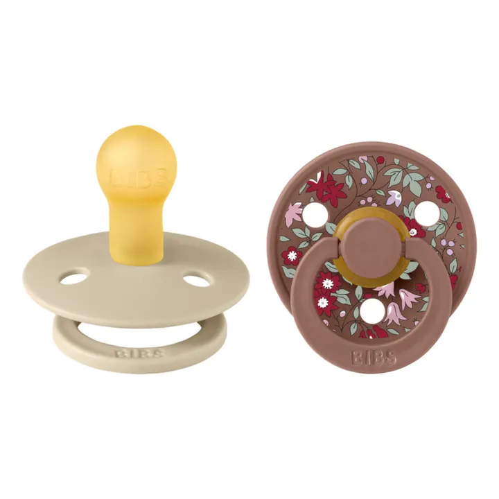 Bibs Tétines en caoutchouc naturel Bibs x Liberty - Set de 2 | Terracotta