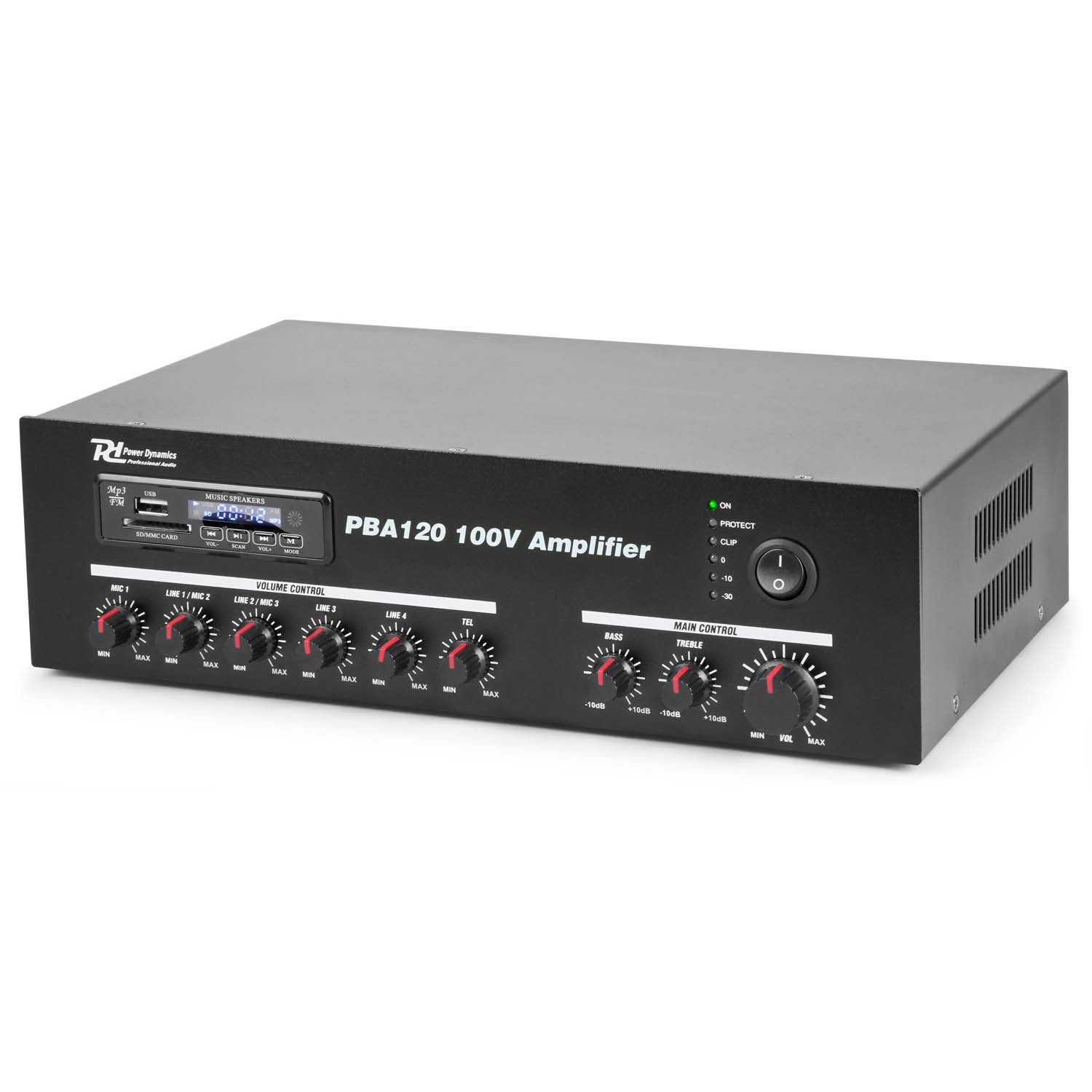 Power Dynamics PBA120 100V/70V & 4/8/16 Ohm mono-versterker - 120 Watt