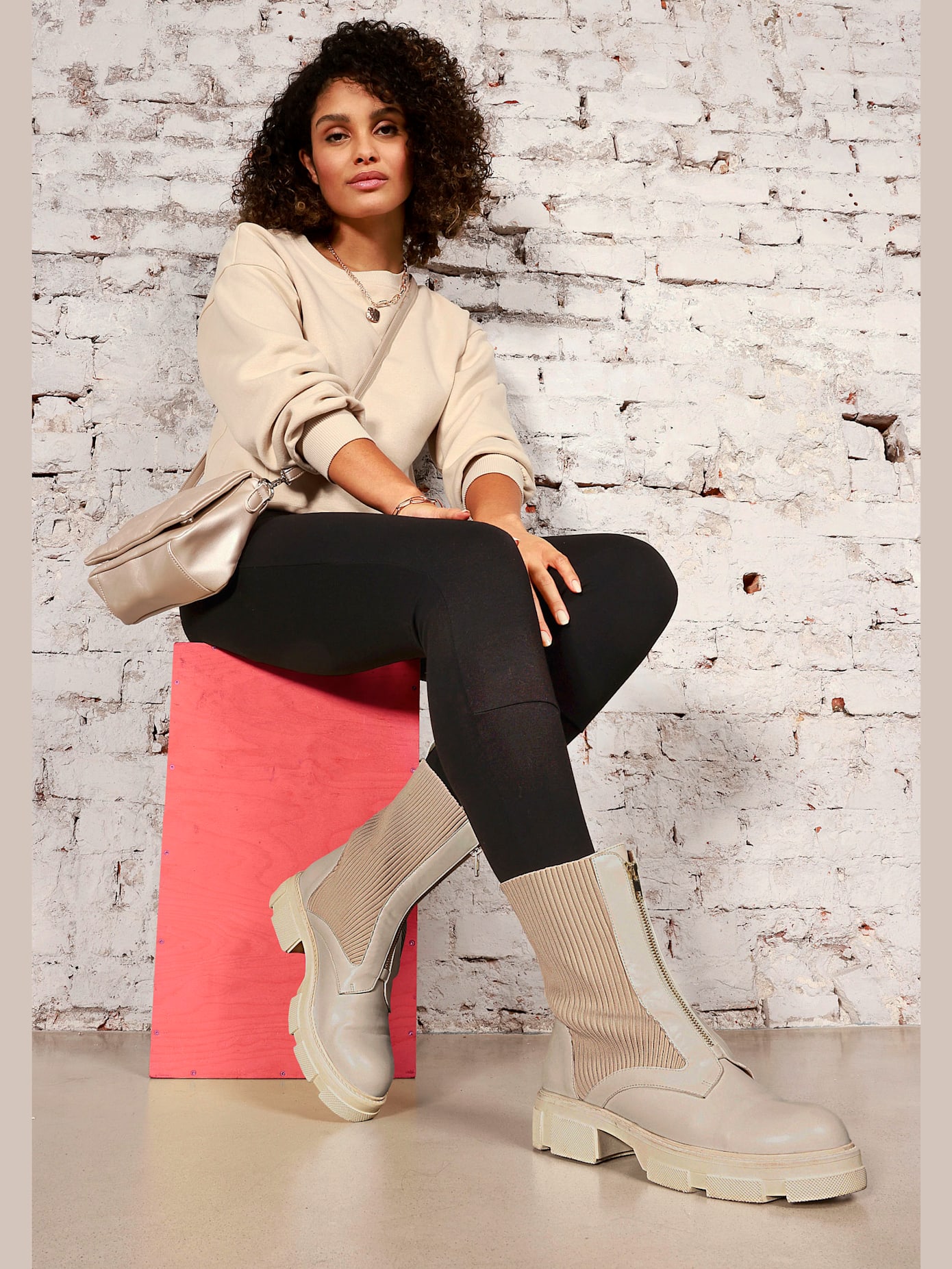 Bottes à glissière semelle chunky tendance