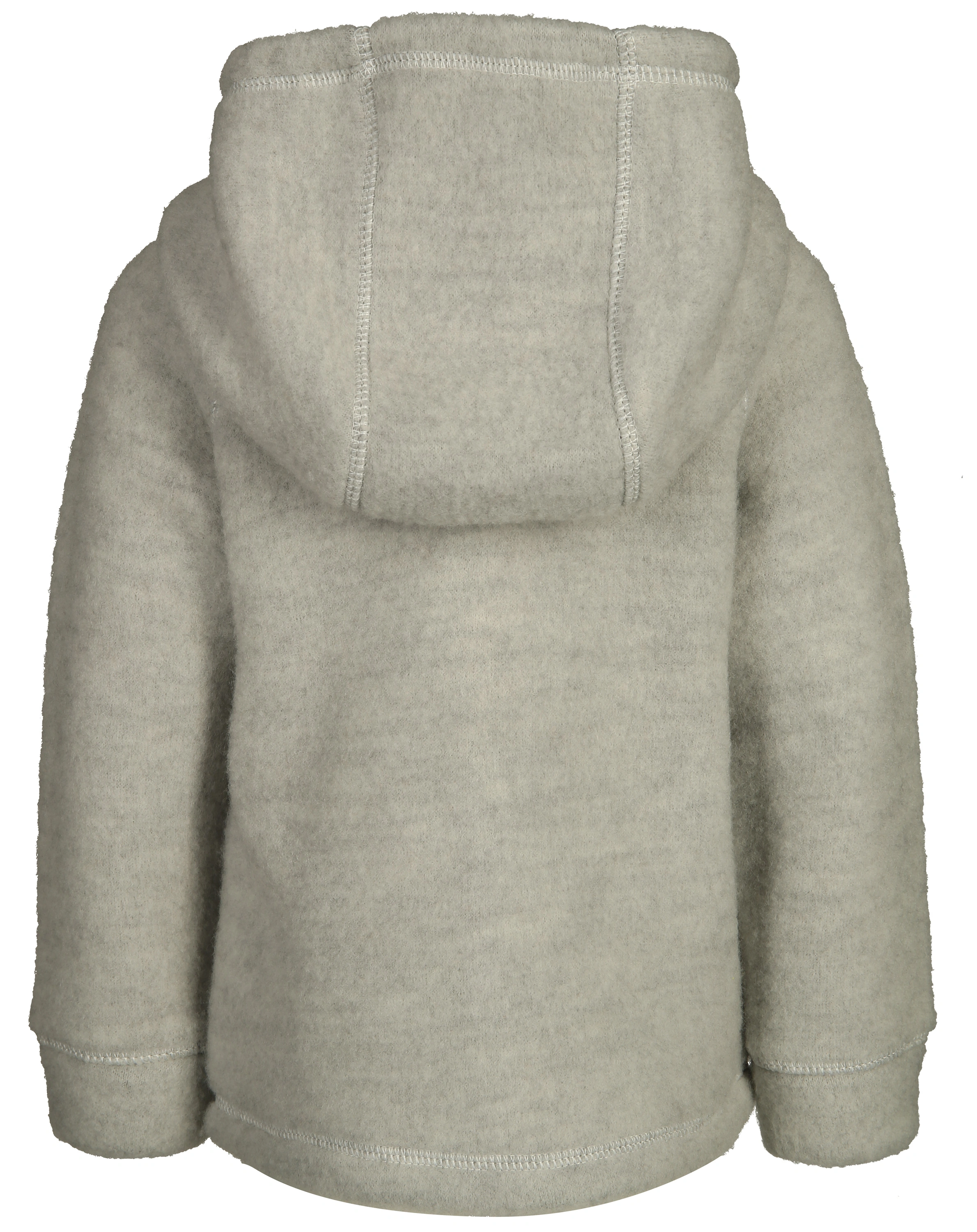 Wollfleece-Kapuzenjacke ESSENTIALS in gray melange