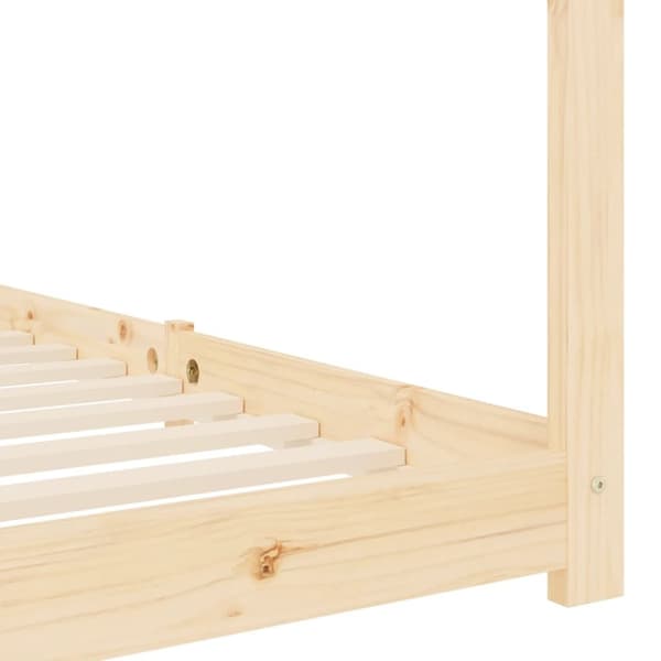 vidaXL Seng/Sengeramme barn grå heltre furu 70x140 cm change1