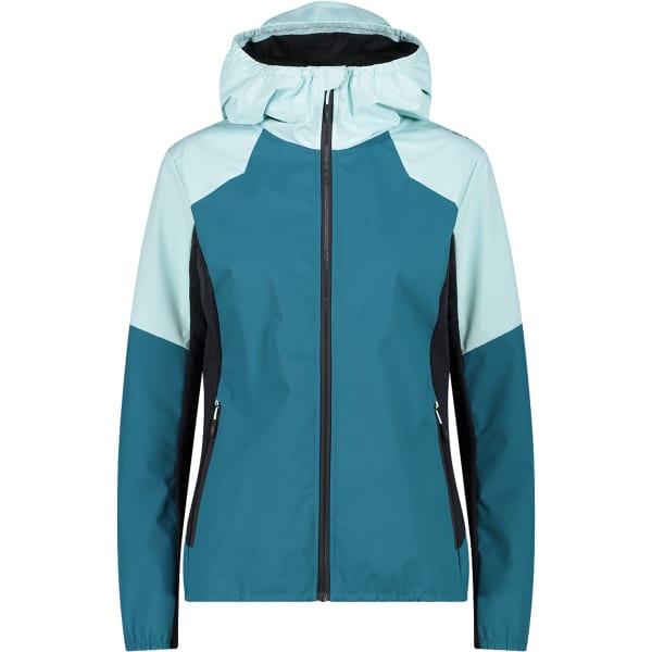 Veste randonnée CMP WOMAN UNLIMITECH 2.5L JACKET HYBRID FIX HOOD TEAL