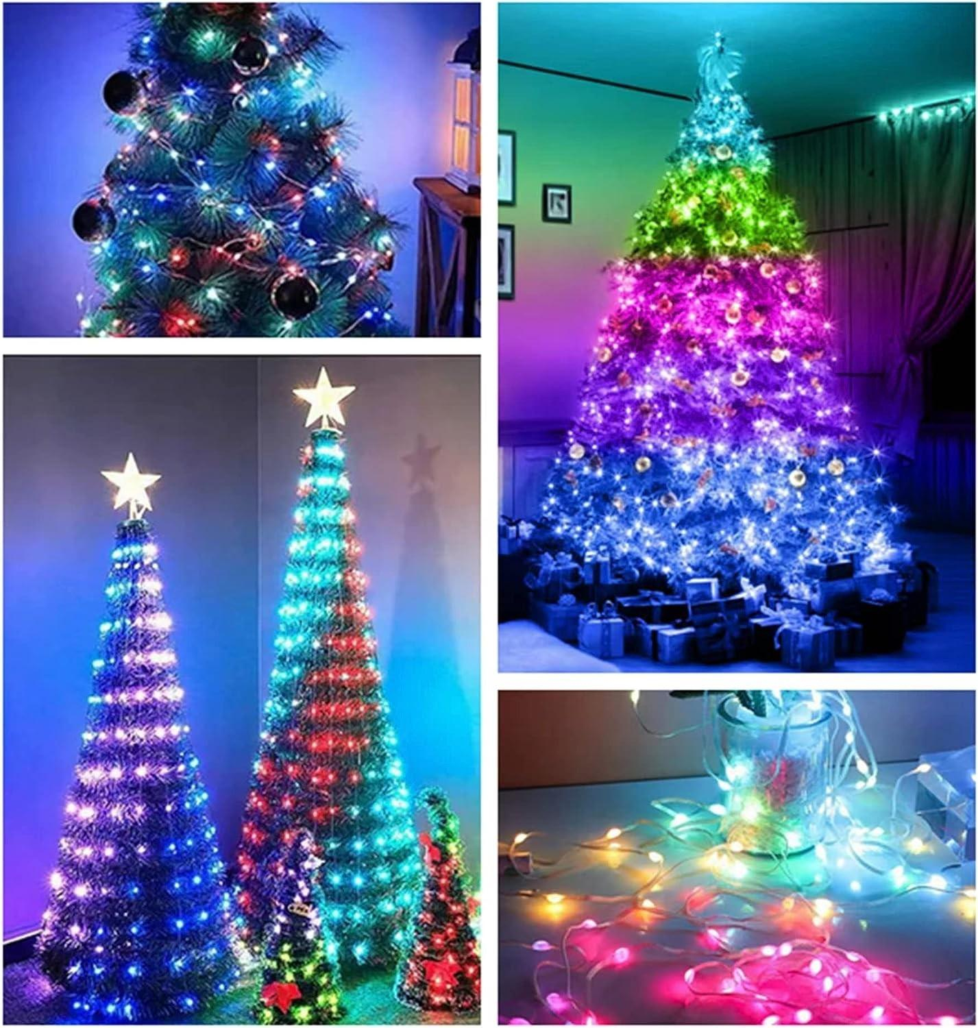 (5m) 50 LED's Bluetooth USB Lichterkette Soundgesteuerte RGB Beleuchtung mit App Steuerung   Fernbedienung (iOS/Android) - Bunt
