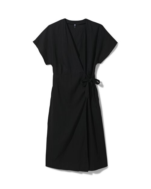 robe portefeuille femme Raiza avec lin noir