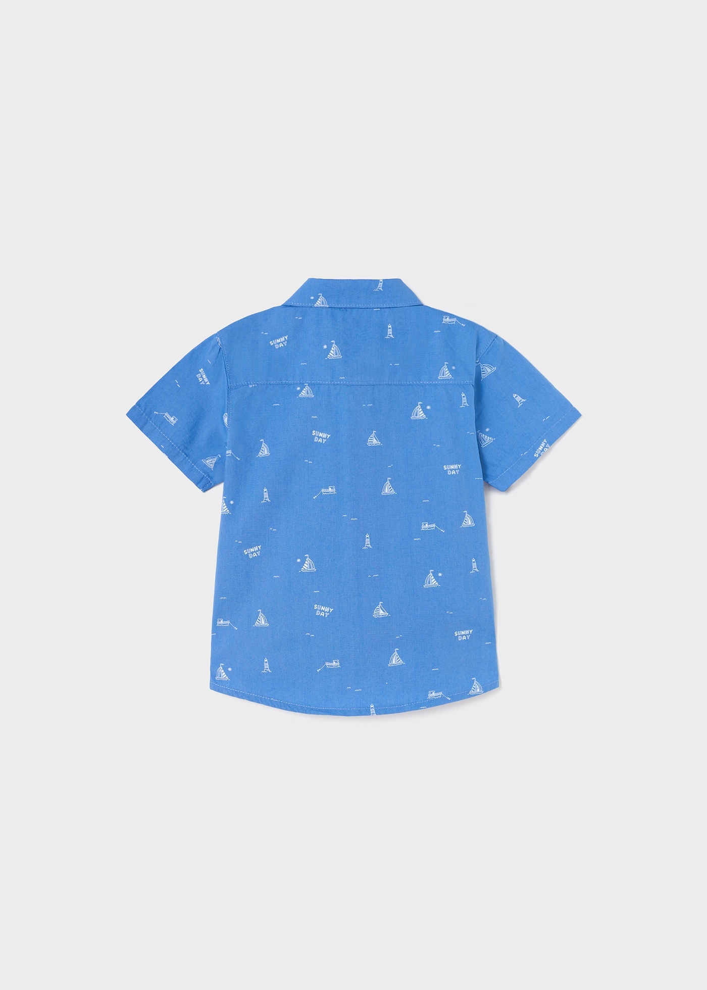 Camisa infantil de algodão estampado com mangas curtas