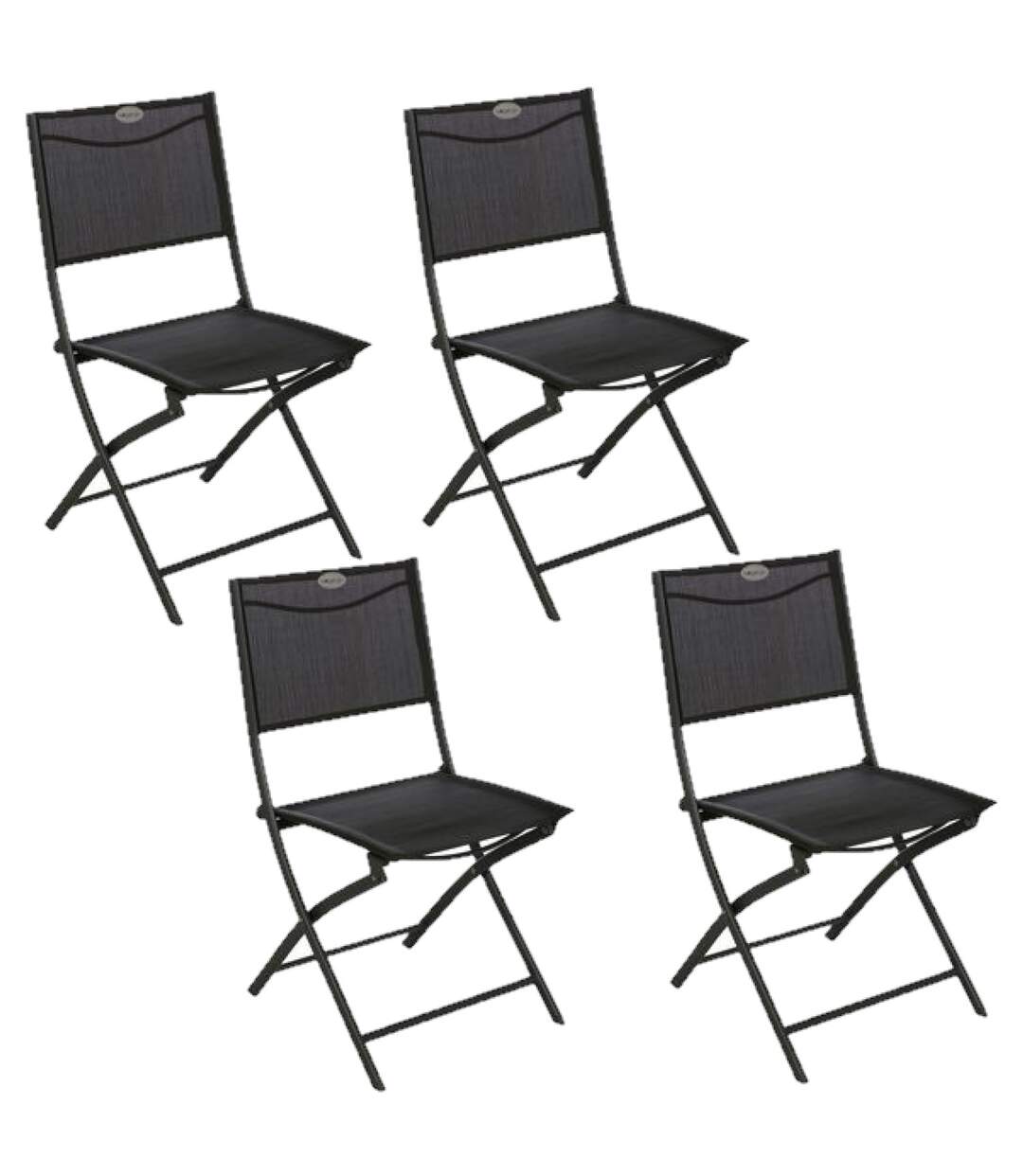Lot de 4 Chaises de jardin pliable Modula - Acier et polyester - Gris anthracite