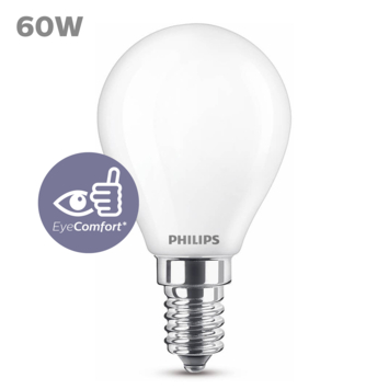 Philips LED kogel E14 60W mat niet dimbaar