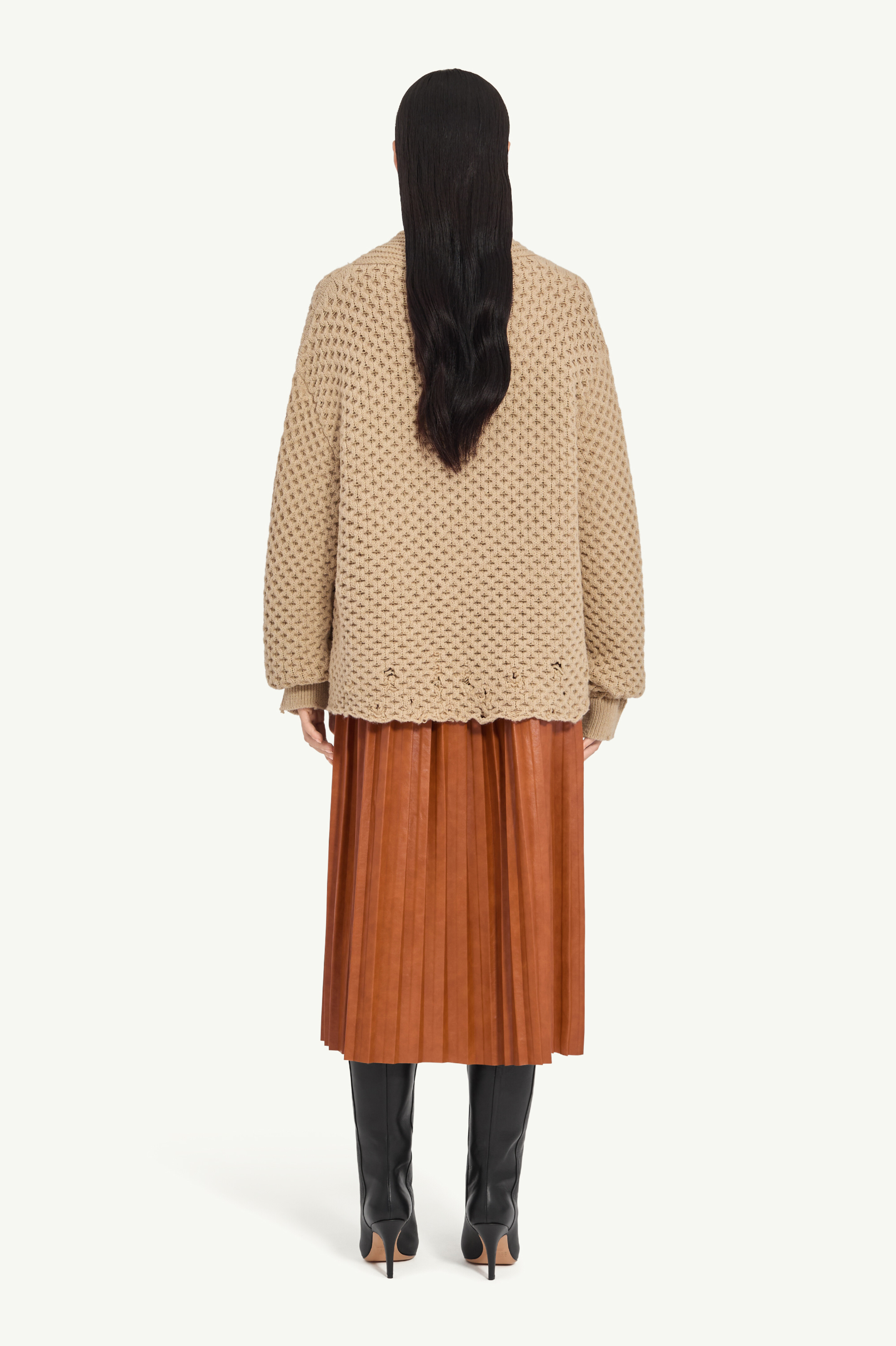 Pull en maille avec écharpe en laine pour femme | MM6