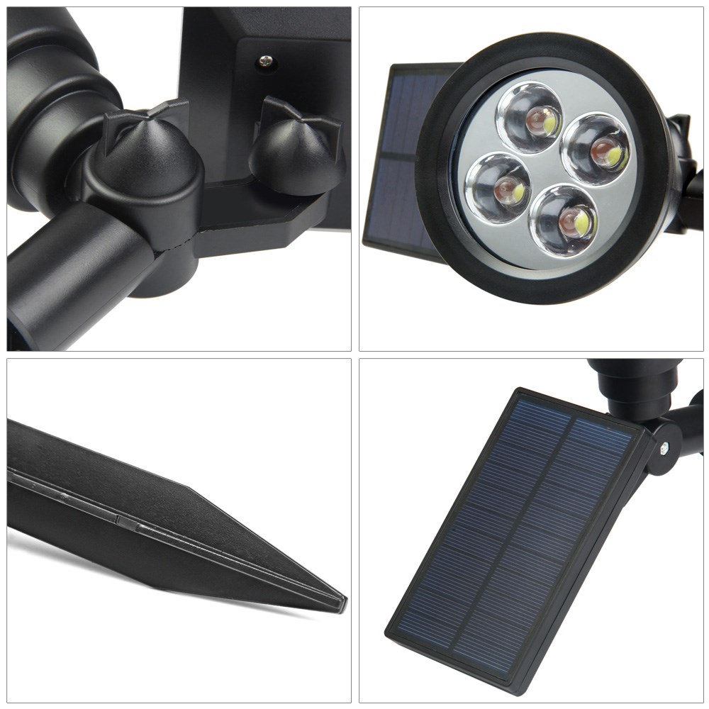 Spritzwasserfeste LED Solar Lampe Outdoor Gartenleuchte (200LM)   Erdspiess