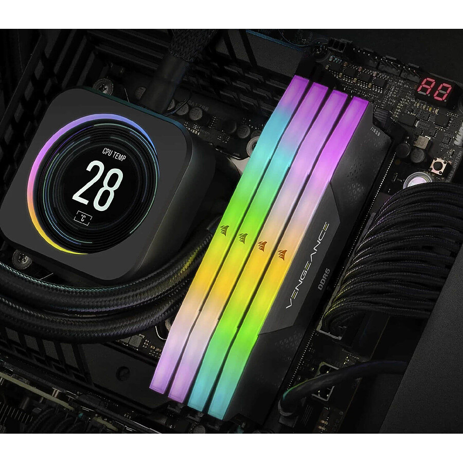 Corsair Vengeance RGB Black - 2 x 32 Go (64 Go) - DDR5 6000 MHz - CL30