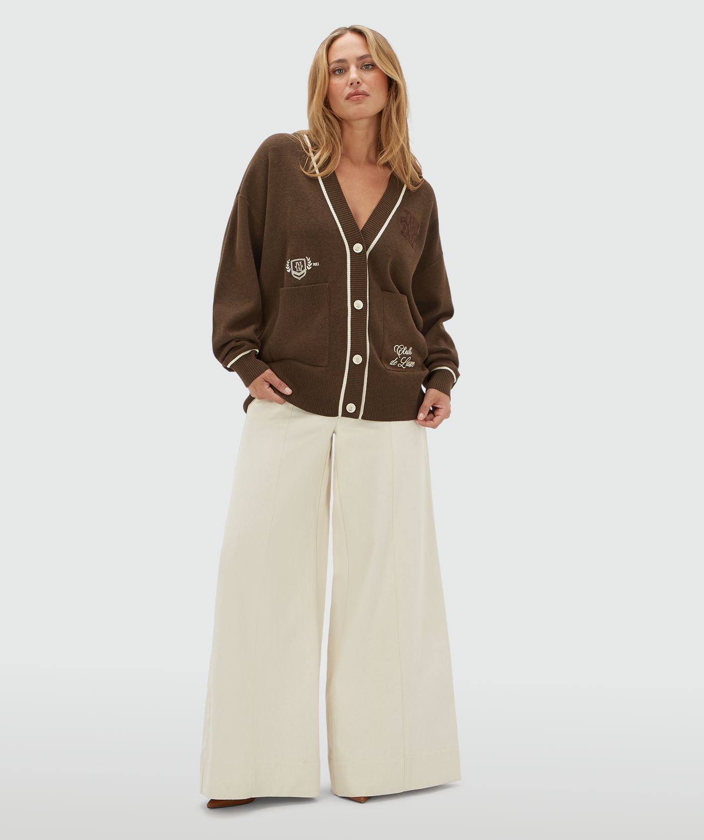 JV-GENELL oversized vest - brown