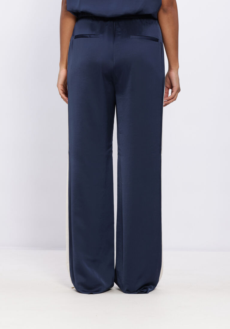 blauwe dante6 pantalon dare striped satin pants