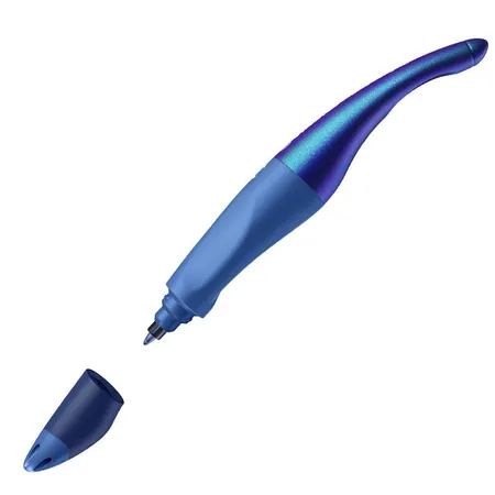 Ergonomischer Tintenroller für Rechtshänder - STABILO EASYoriginal Holograph Edition in blau -Einzelstift - Schreibfarbe blau (löschbar) - inklusive Patrone