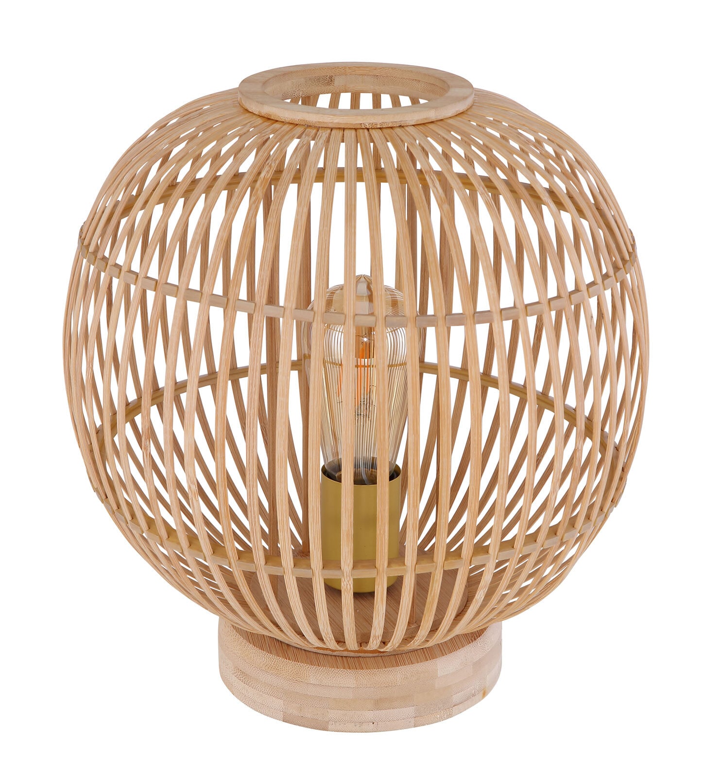 GLOBO Retrofit Tischlampe MIRENA 33 cm Bambus