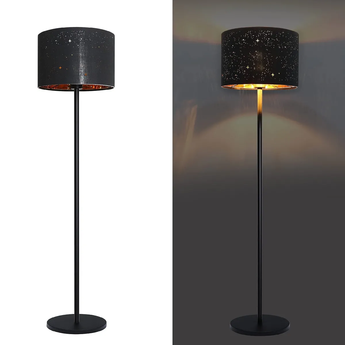 Nettlife Lampadaire moderne - Noir Or