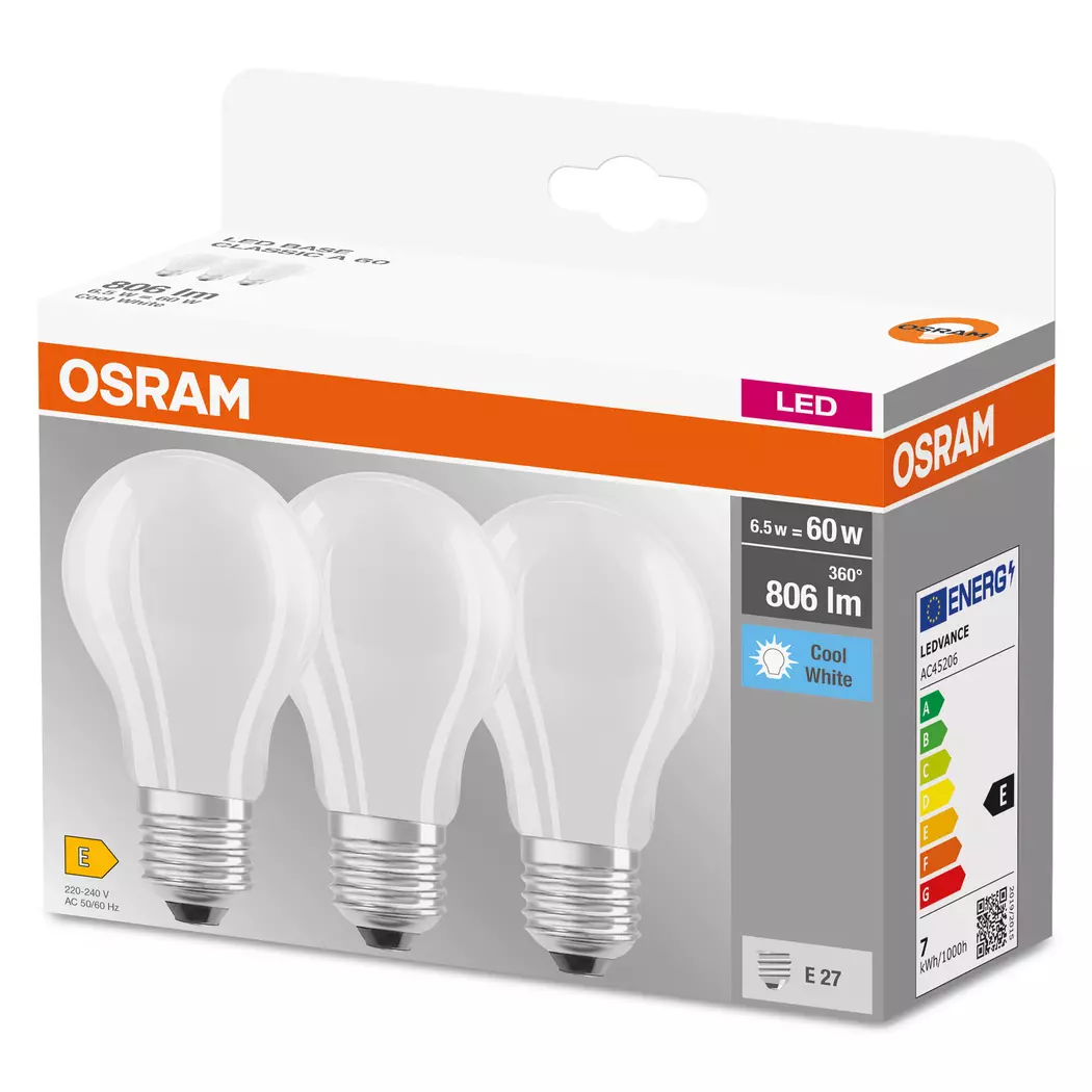 LED-Birne E27/6,5 Watt/Energie E