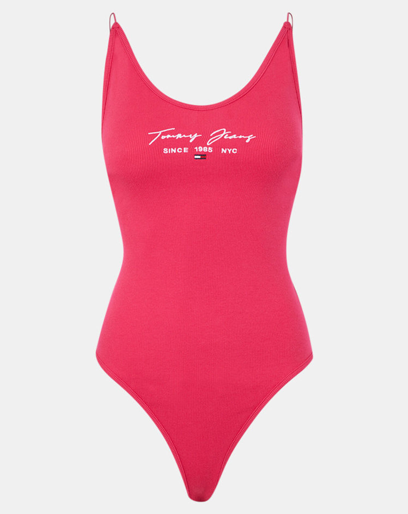 Tommy Jeans Body 100% Coton Bio Tommy Script framboise