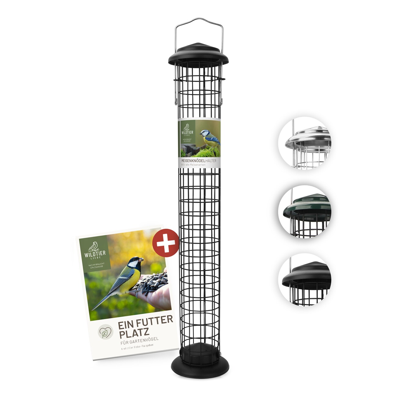 wildtier liebe Meisenknödelhalter 52cm, Schwarz