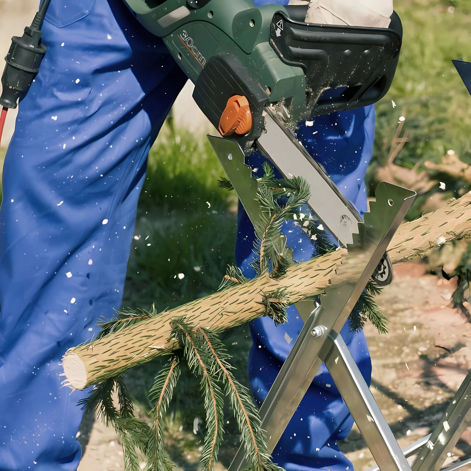 GARMIO® Sägebock Holzsägebock klappbar, silber 150kg, verzinkt zusammenklappbarer Haltebock 4-fach,Extra robust