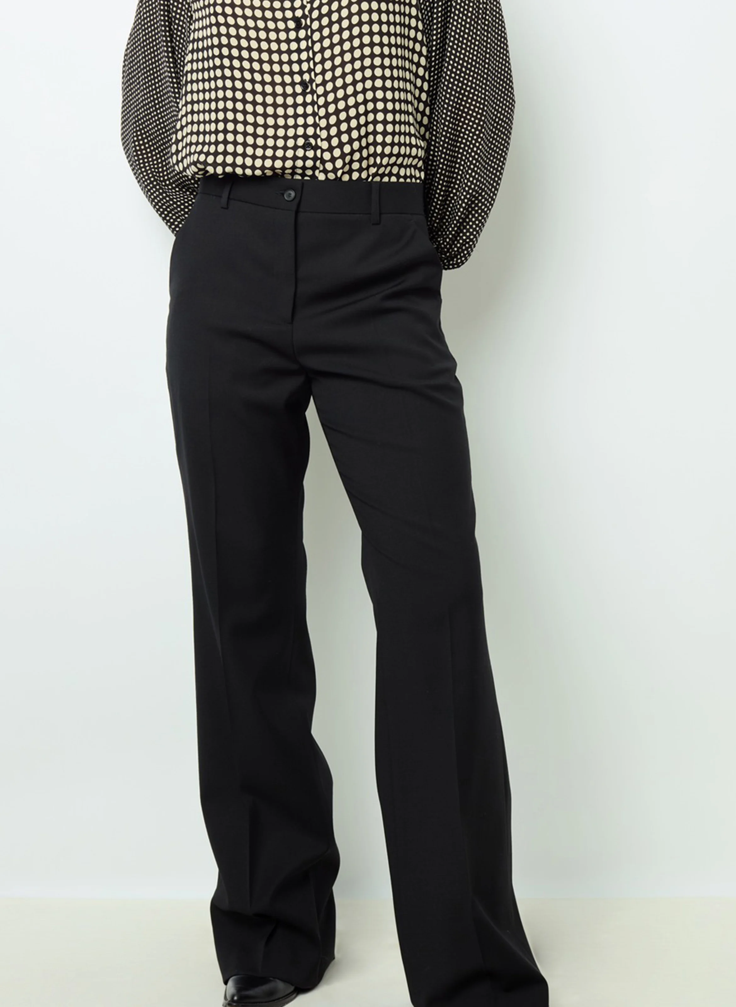 NEESA - Pantalon de tailleur en laine mélangée | Noir