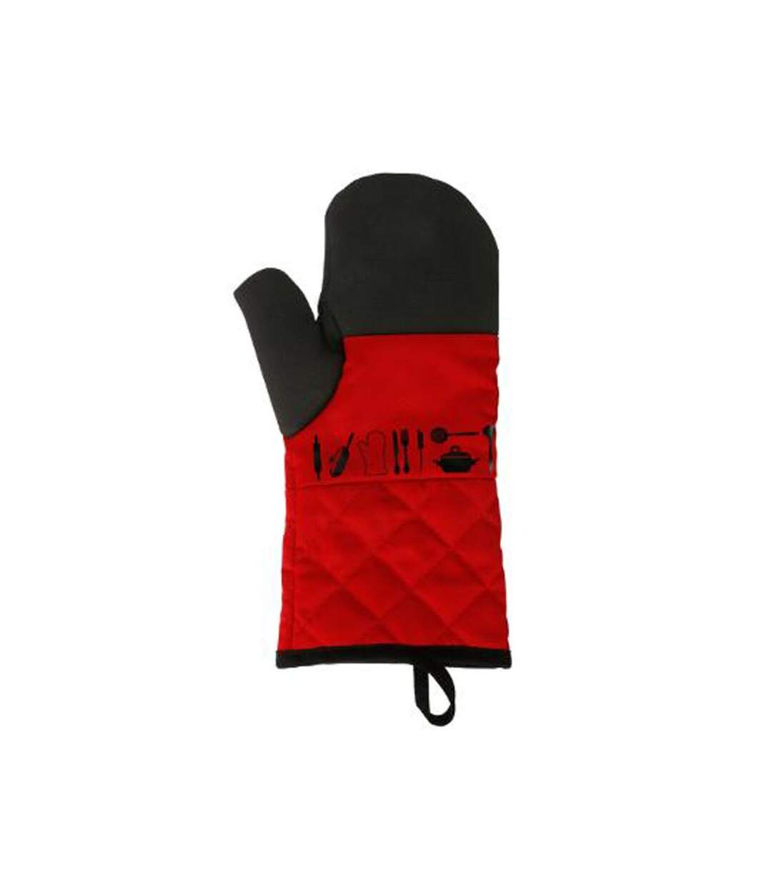 Gant de Cuisine Néoprène Pix 31cm Noir & Rouge