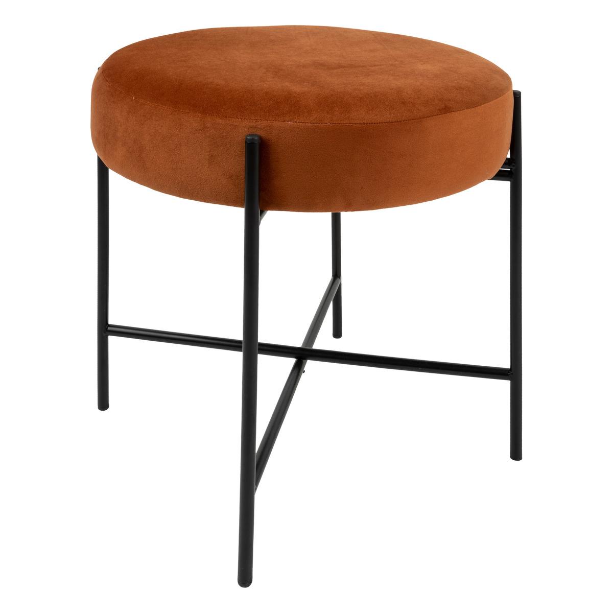 TABOURET D APPOINT ARTY VELOURS AMBRE