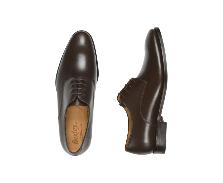 Derbies homme Chocolat semelle cuir - BROUGHTON