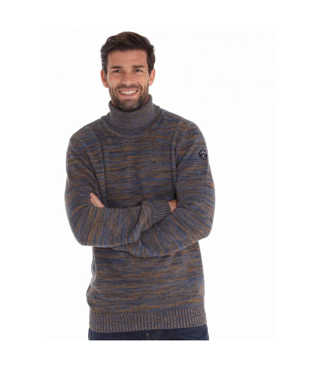 Pull roulé multicolore