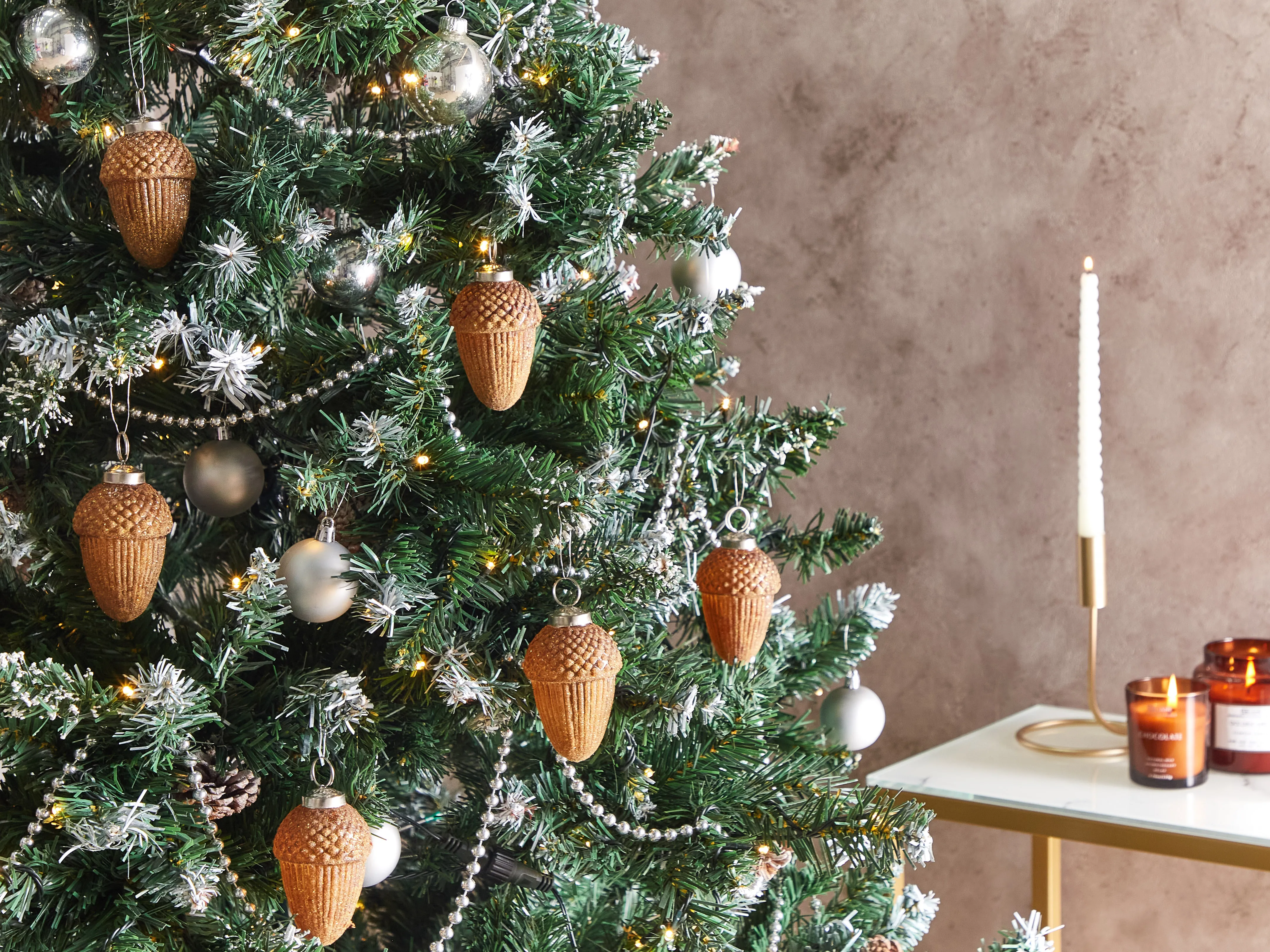 Set van 6 kerstballen AMBRE Glas Goud