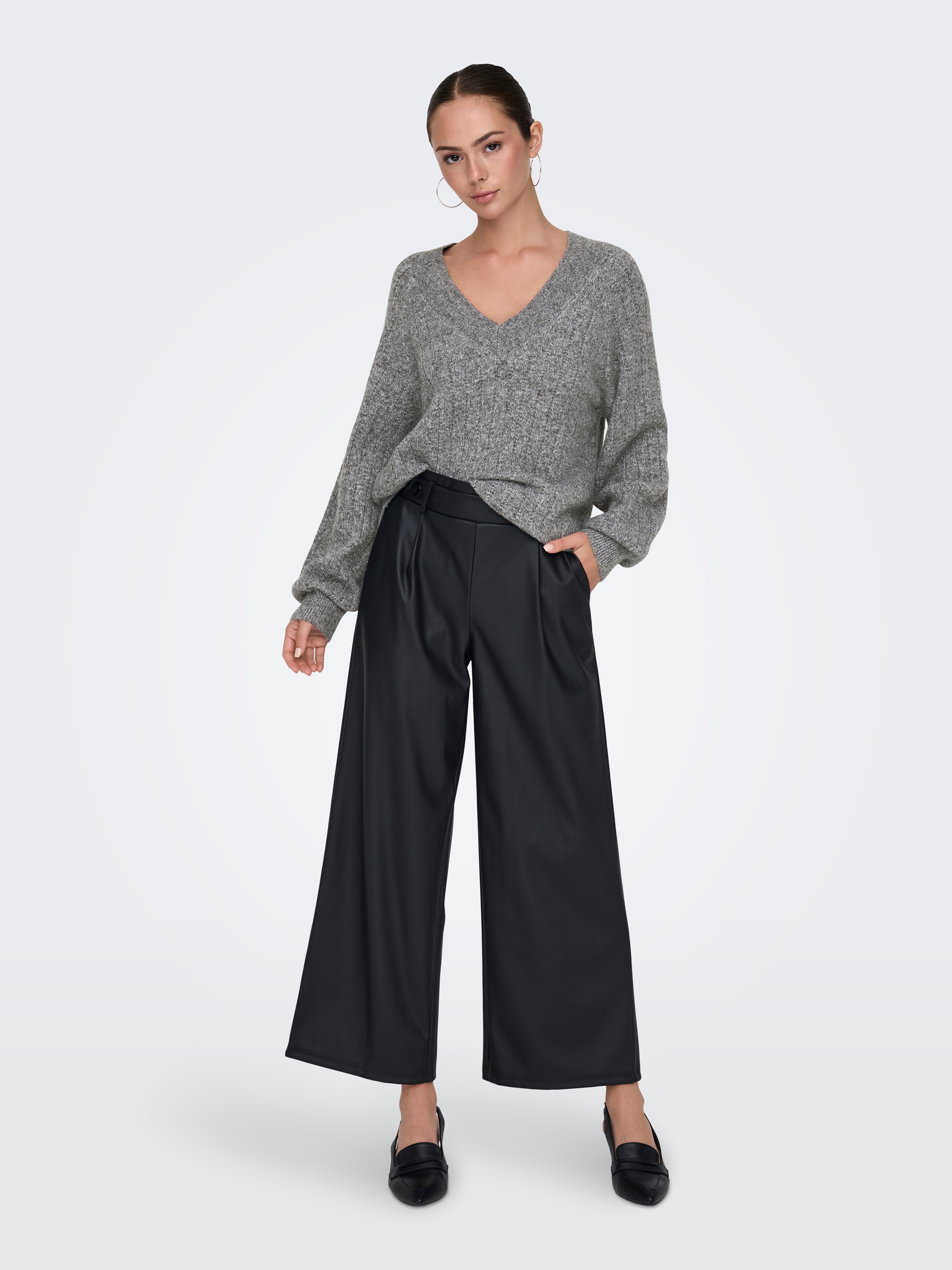 JDYASPEN Strickpullover Medium Grey Melange
