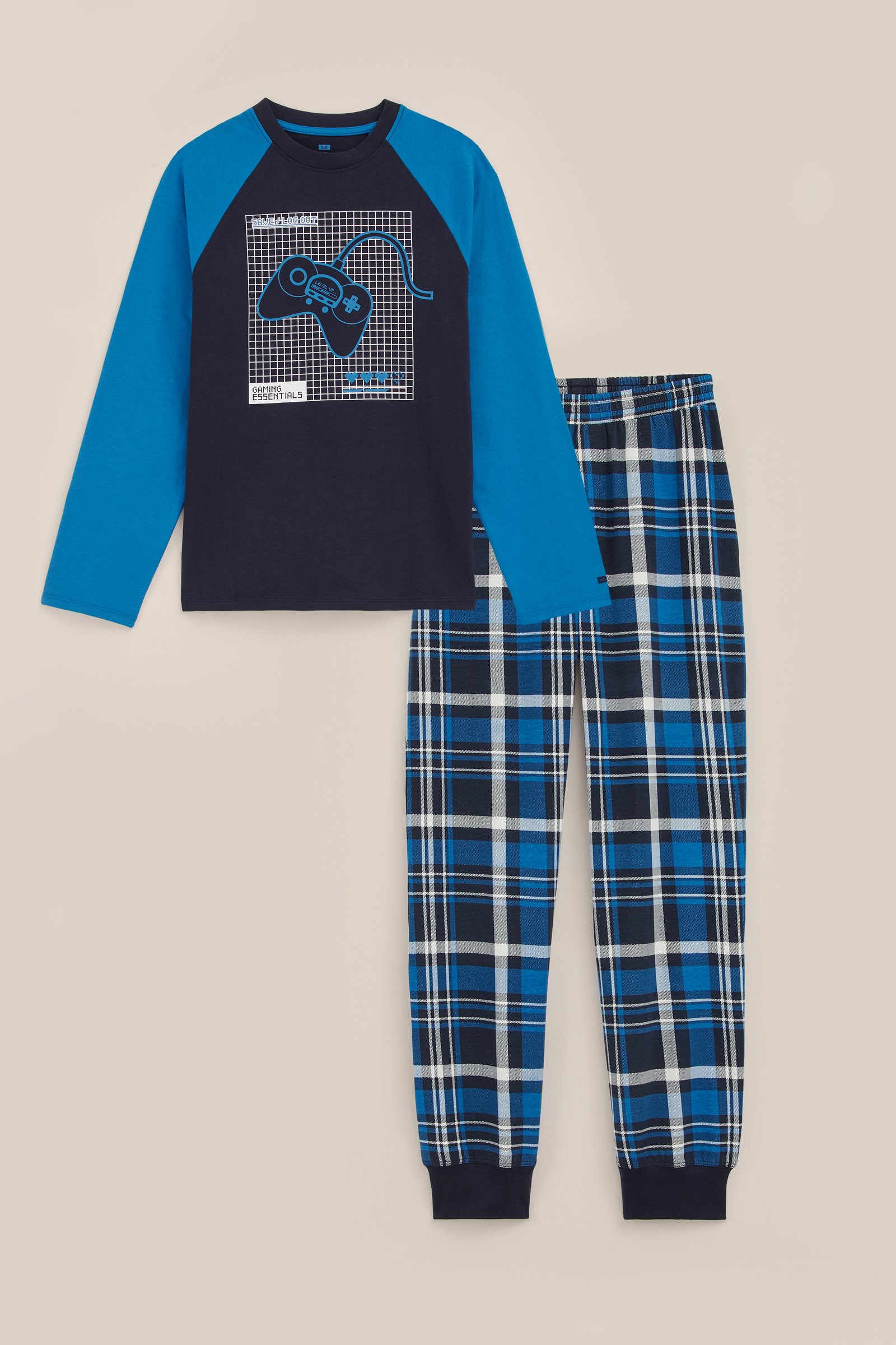 Jongens pyjamaset met dessin WE Fashion Blauw