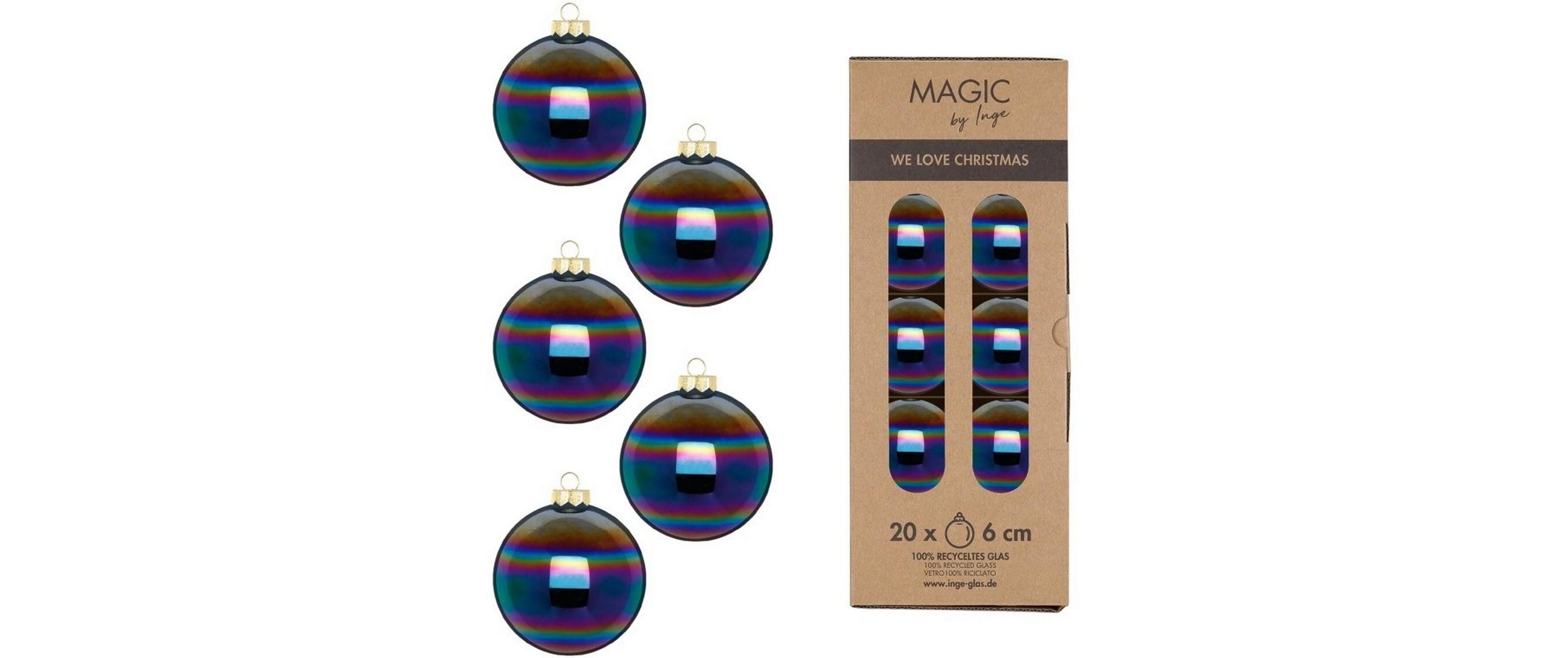 Weihnachtskugel Dazzling 20 Stück, BlauChristbaumkugeln
