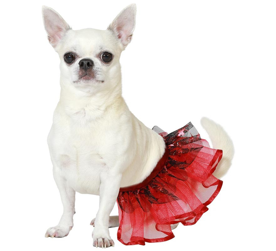 Fantasia de tutu vermelho Atosa para cães
