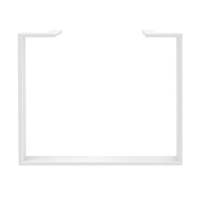 Bureau compact LOFTER - L180 cm - Retour à droite - Plateau imitation Erable - pied Blanc - (pied de renfort obligatoire à rajouter - non inclus)