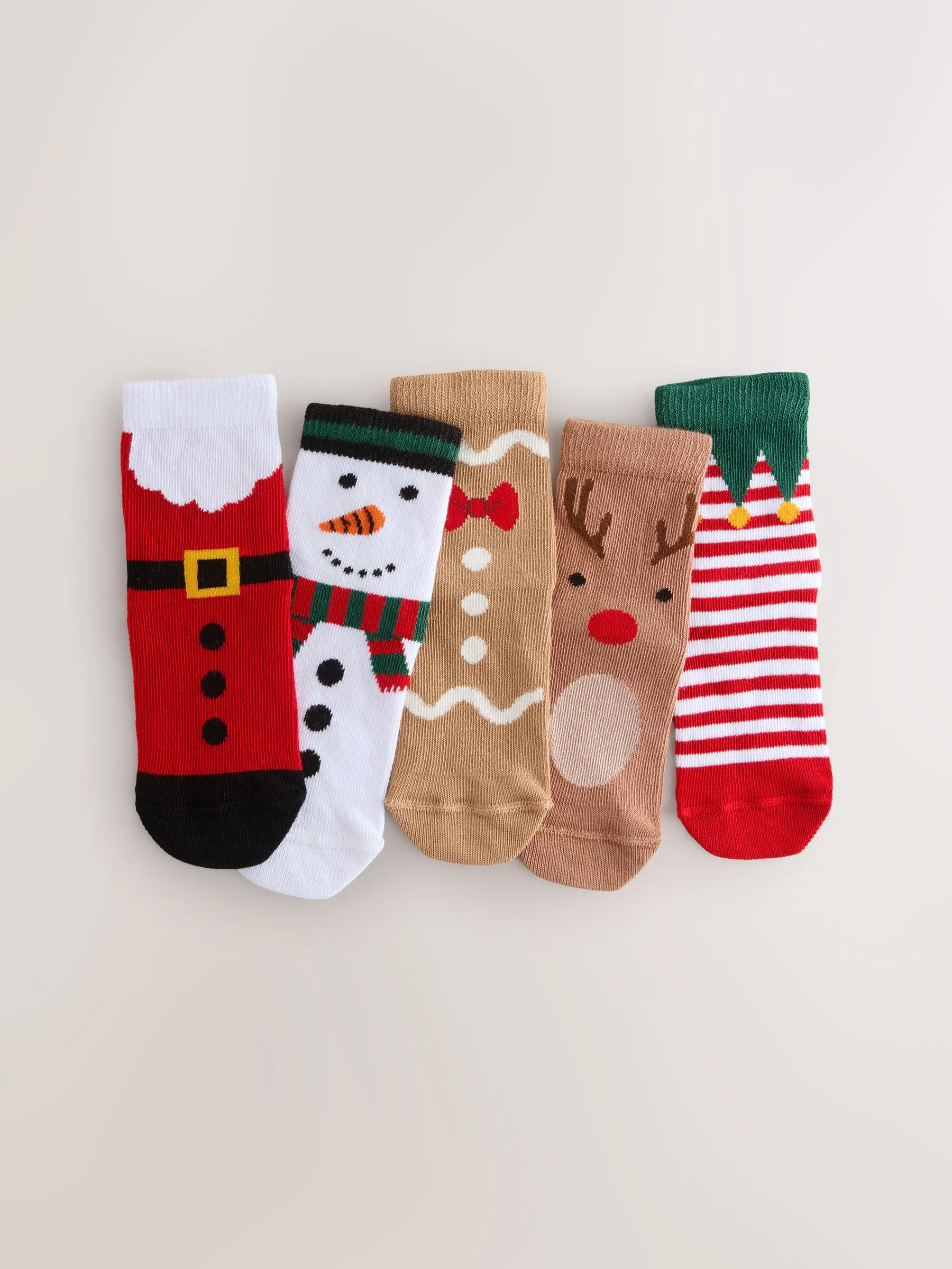 Multi Characters - Kerstsokken met hoog aandeel katoen, verpakking van 5