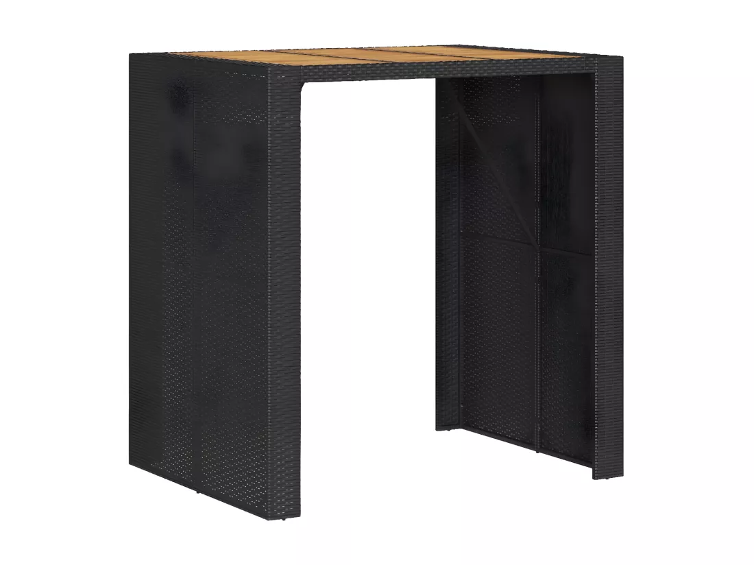 Prolenta Premium - Table de bar de jardin et dessus en bois acacia résine tressée