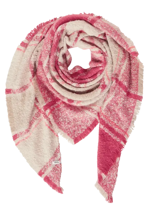 Bouclé Dreieckstuch - cosy coral