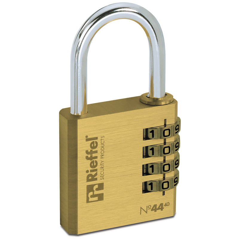 Rieffel Zahlenschloss Nº44, 2.9 x 0.57 x 4 cm, gold