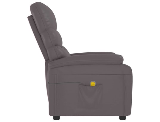 VIDAXL - Fauteuil Relaxation Fauteuil de massage gris similicuir